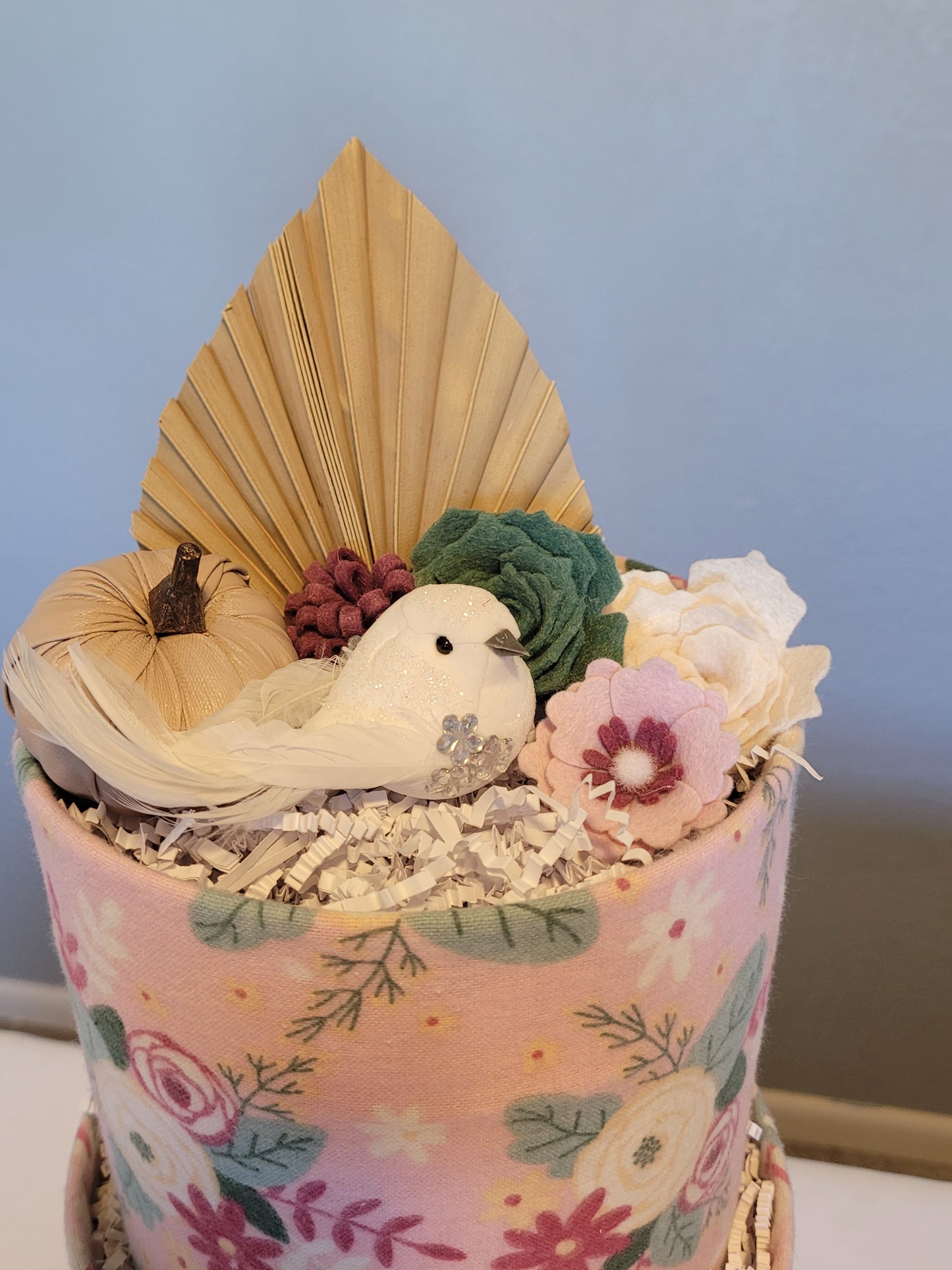 Pink Sage Diaper Cake