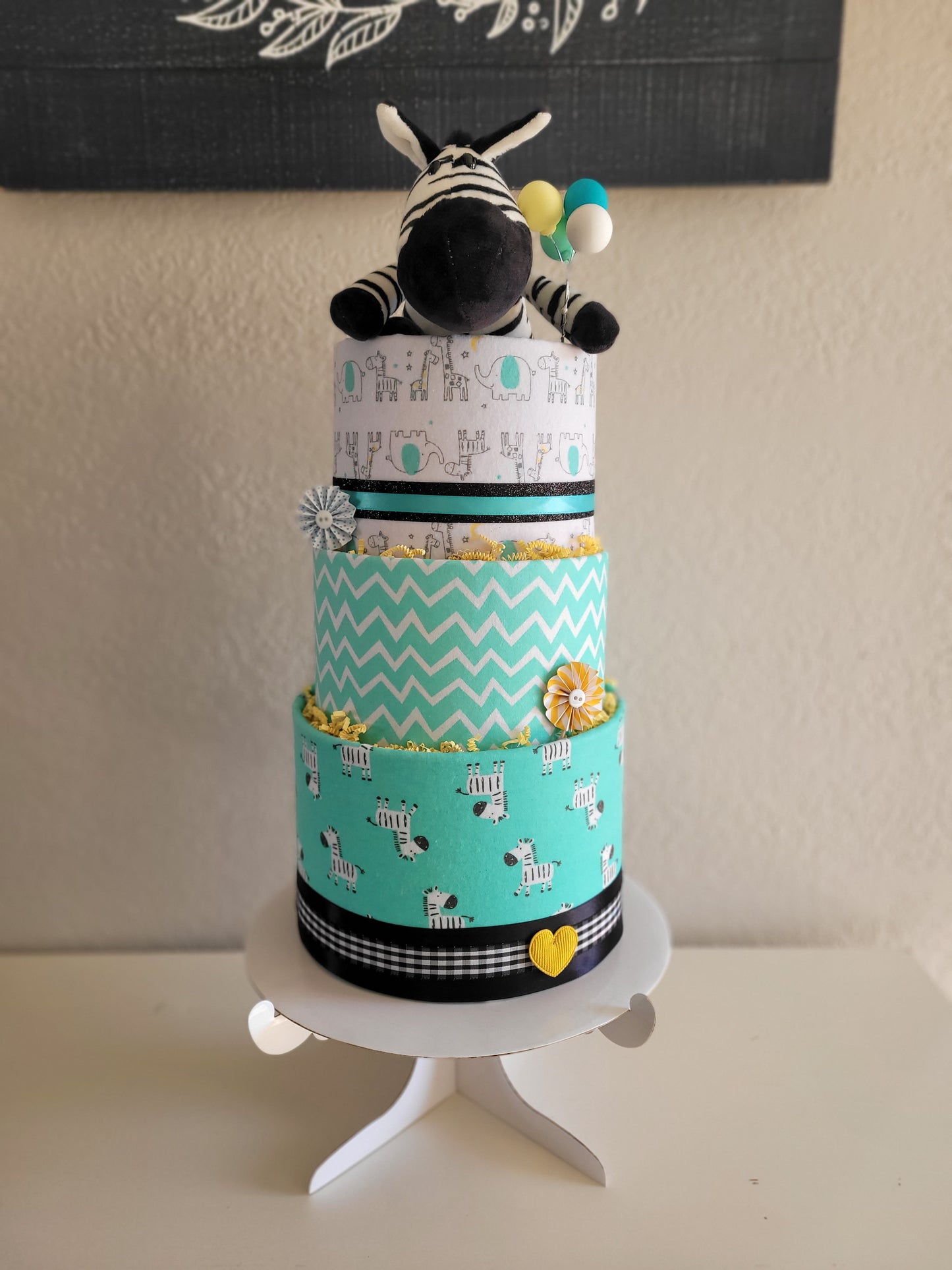 Zebra N Friends Diaper Cake
